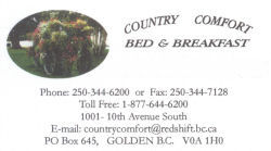  B&B Country Comfort, Golden, BC, Canada... 