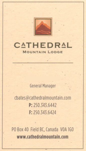 Cathedral Mountain Lodge, Field, British Columbia, Canada... 