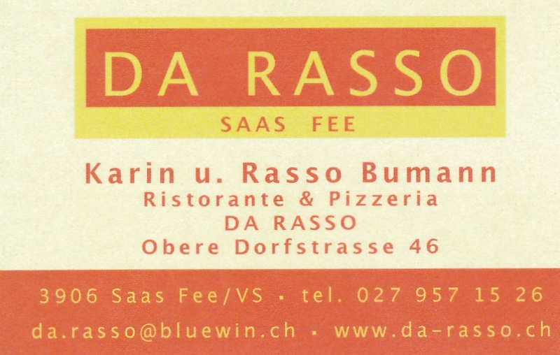 Da Rasso Restaurant Pizzeria Saas-Fee...