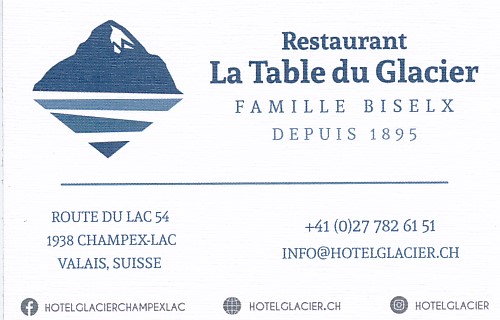 La Table du Glacier... Champex-Lac...