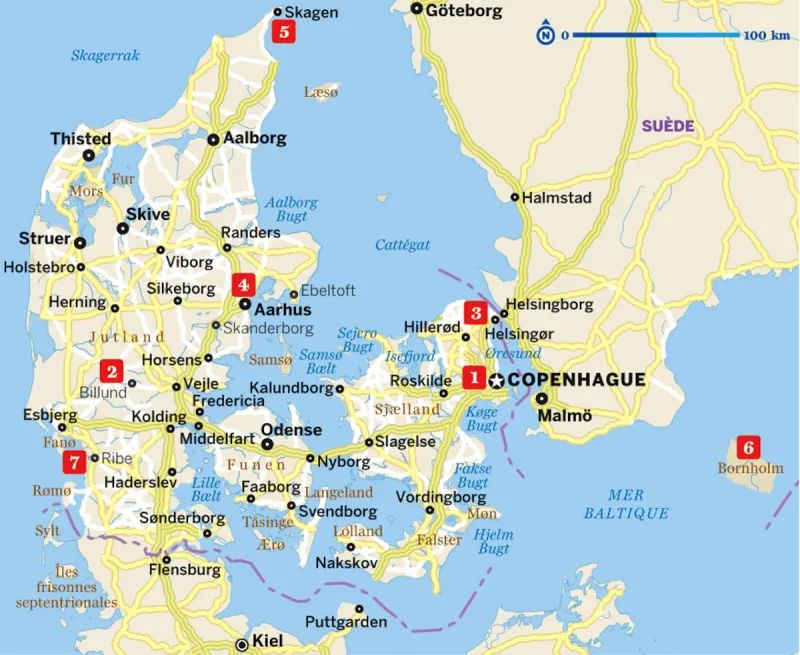 Carte Gographique du Danemark...