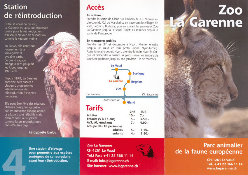  Zoo "La Garenne", Le Vaud, sortie autoroute  Gland entre Genve et Lausanne, Canton de Vaud... 